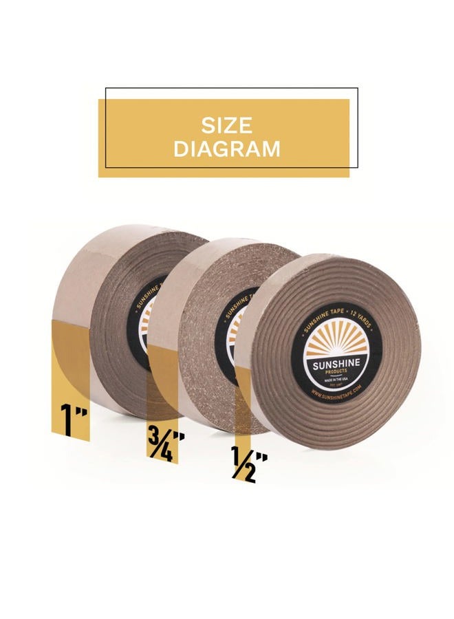 Sunshine Tape Daily Wear Hair System Roll - Liberty Red Liner Wig Doublesided Ultra Hold For Wigs, Toupee, Systems 1-14 Day 1" X 12Yds - Image 2